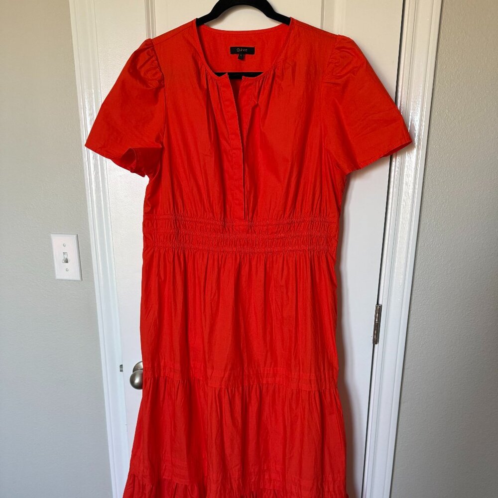Quince 100% Organic Cotton Poplin Tiered Maxi Dress